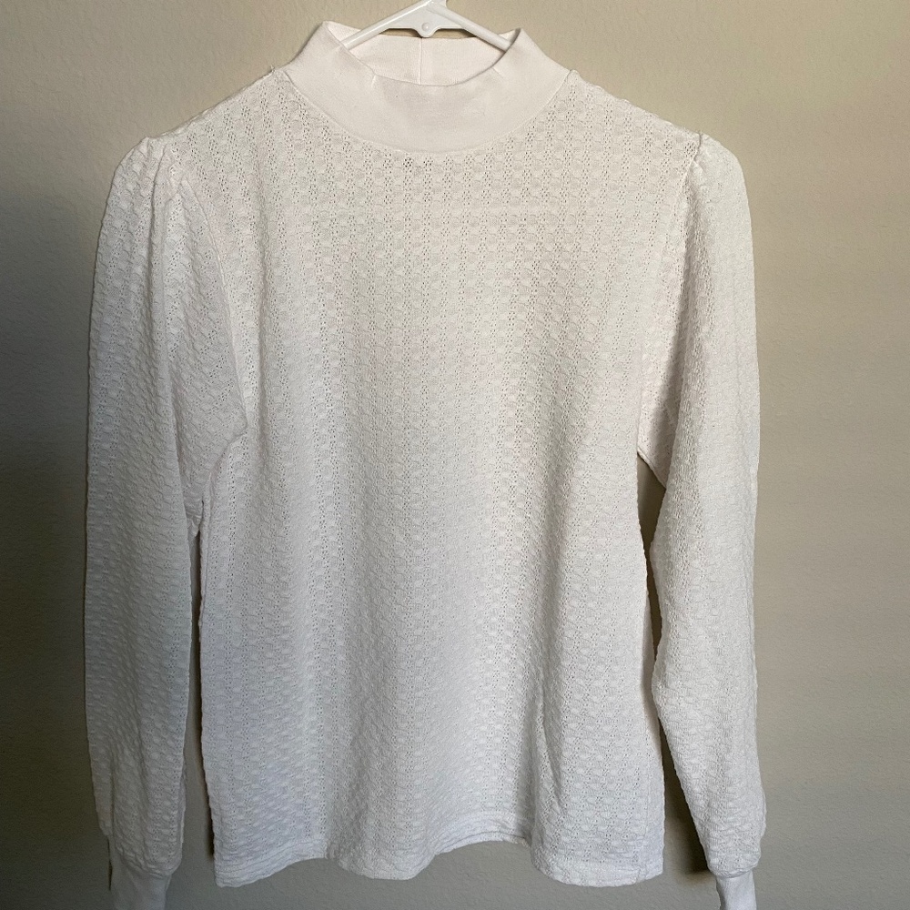 J. Crew Women's Pointelle Mockneck Shirt, Women's XS